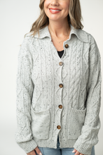 Load image into Gallery viewer, Confetti Dot Cable Cardigan Jacket - Grey