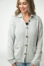 Load image into Gallery viewer, Confetti Dot Cable Cardigan Jacket - Grey