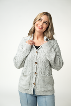 Load image into Gallery viewer, Confetti Dot Cable Cardigan Jacket - Grey