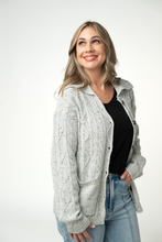 Load image into Gallery viewer, Confetti Dot Cable Cardigan Jacket - Grey