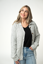 Load image into Gallery viewer, Confetti Dot Cable Cardigan Jacket - Grey