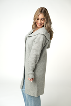 Load image into Gallery viewer, Lillian Long Hooded Cardigan - Grey