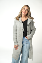 Load image into Gallery viewer, Lillian Long Hooded Cardigan - Grey