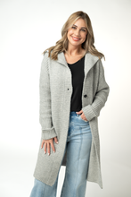 Load image into Gallery viewer, Lillian Long Hooded Cardigan - Grey