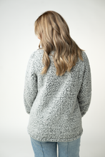 Load image into Gallery viewer, Two Tone Fullzip Sherpa - Charcoal and White