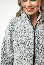 Load image into Gallery viewer, Two Tone Fullzip Sherpa - Charcoal and White