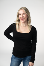 Load image into Gallery viewer, Alyssa Long Sleeve Top - Black
