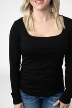 Load image into Gallery viewer, Alyssa Long Sleeve Top - Black