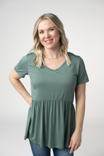Load image into Gallery viewer, Sarah Ruffle Short Sleeve - Dusty Jade