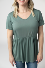 Load image into Gallery viewer, Sarah Ruffle Short Sleeve - Dusty Jade