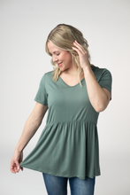 Load image into Gallery viewer, Sarah Ruffle Short Sleeve - Dusty Jade