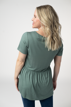 Load image into Gallery viewer, Sarah Ruffle Short Sleeve - Dusty Jade