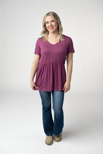 Load image into Gallery viewer, Sarah Ruffle Short Sleeve - Mulberry