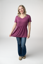 Load image into Gallery viewer, Sarah Ruffle Short Sleeve - Mulberry