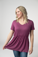 Load image into Gallery viewer, Sarah Ruffle Short Sleeve - Mulberry