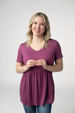 Load image into Gallery viewer, Sarah Ruffle Short Sleeve - Mulberry