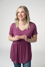 Load image into Gallery viewer, Sarah Ruffle Short Sleeve - Mulberry