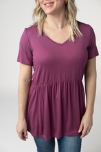 Load image into Gallery viewer, Sarah Ruffle Short Sleeve - Mulberry