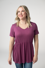 Load image into Gallery viewer, Sarah Ruffle Short Sleeve - Mulberry