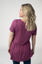 Load image into Gallery viewer, Sarah Ruffle Short Sleeve - Mulberry