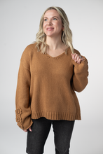 Load image into Gallery viewer, Crochet Sleeve Top - Camel