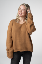 Load image into Gallery viewer, Crochet Sleeve Top - Camel