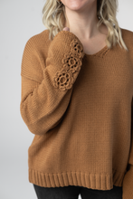 Load image into Gallery viewer, Crochet Sleeve Top - Camel