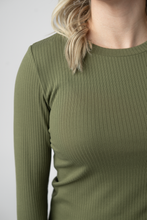 Load image into Gallery viewer, Reese Ribbed Long Sleeve Top - Olive