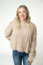 Load image into Gallery viewer, Cable Knit Sweater - Latte
