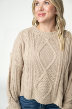 Load image into Gallery viewer, Cable Knit Sweater - Latte