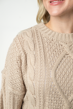 Load image into Gallery viewer, Cable Knit Sweater - Latte