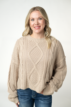 Load image into Gallery viewer, Cable Knit Sweater - Latte