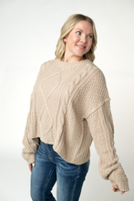 Load image into Gallery viewer, Cable Knit Sweater - Latte