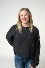 Load image into Gallery viewer, Cable Knit Sweater - Charcoal