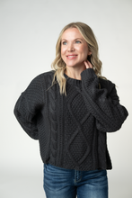 Load image into Gallery viewer, Cable Knit Sweater - Charcoal
