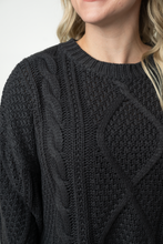 Load image into Gallery viewer, Cable Knit Sweater - Charcoal