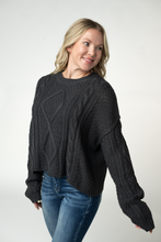 Load image into Gallery viewer, Cable Knit Sweater - Charcoal