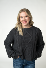 Load image into Gallery viewer, Cable Knit Sweater - Charcoal