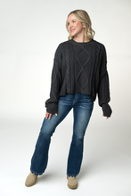Load image into Gallery viewer, Cable Knit Sweater - Charcoal