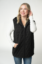 Load image into Gallery viewer, Heather Geometric Hooded Vest - Black