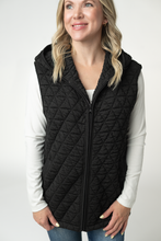 Load image into Gallery viewer, Heather Geometric Hooded Vest - Black