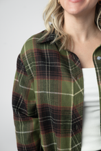 Load image into Gallery viewer, Finley Plaid Top - Olive and Brown