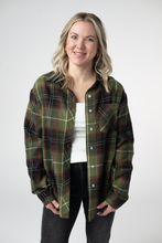 Load image into Gallery viewer, Finley Plaid Top - Olive and Brown