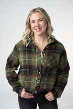 Load image into Gallery viewer, Finley Plaid Top - Olive and Brown