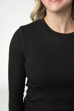 Load image into Gallery viewer, Reese Ribbed Long Sleeve Top - Black