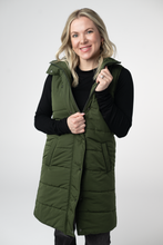 Load image into Gallery viewer, Harlow Long Vest - Dark Olive