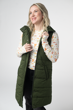 Load image into Gallery viewer, Harlow Long Vest - Dark Olive
