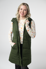 Load image into Gallery viewer, Harlow Long Vest - Dark Olive