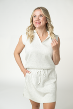 Load image into Gallery viewer, Luxe Collar Tank/Skort Set - Heathered Neutral