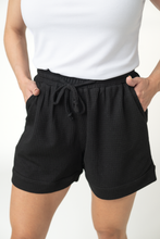 Load image into Gallery viewer, Weslie Waffle Shorts - Black